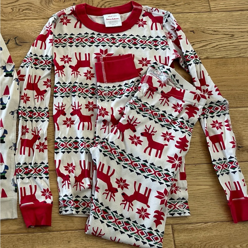 Hannah Andersson long-sleeved pajama set, size 140cm/US10 in Dear Deer print